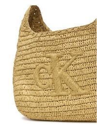 Calvin Klein Torebka Bold Ck Raffia Lg Shoulder Bag LV04F3448G Beżowy. Kolor: beżowy #2