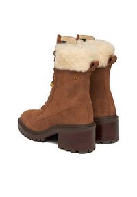 TOMMY HILFIGER - Tommy Hilfiger Trzewiki Th Shearling Lace Up Boot FW0FW08999 Brązowy. Kolor: brązowy. Materiał: skóra #5
