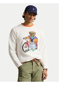 Polo Ralph Lauren Sweter 710B13896001 Biały Regular Fit. Typ kołnierza: polo. Kolor: biały. Materiał: bawełna #1