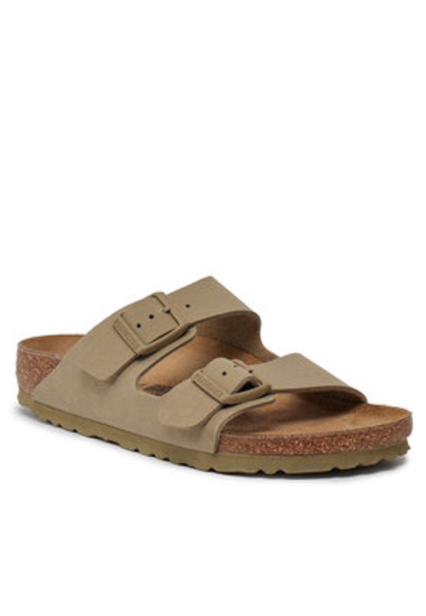 Birkenstock Klapki Arizona Birko-Flor 1027697 Khaki. Kolor: brązowy. Materiał: skóra