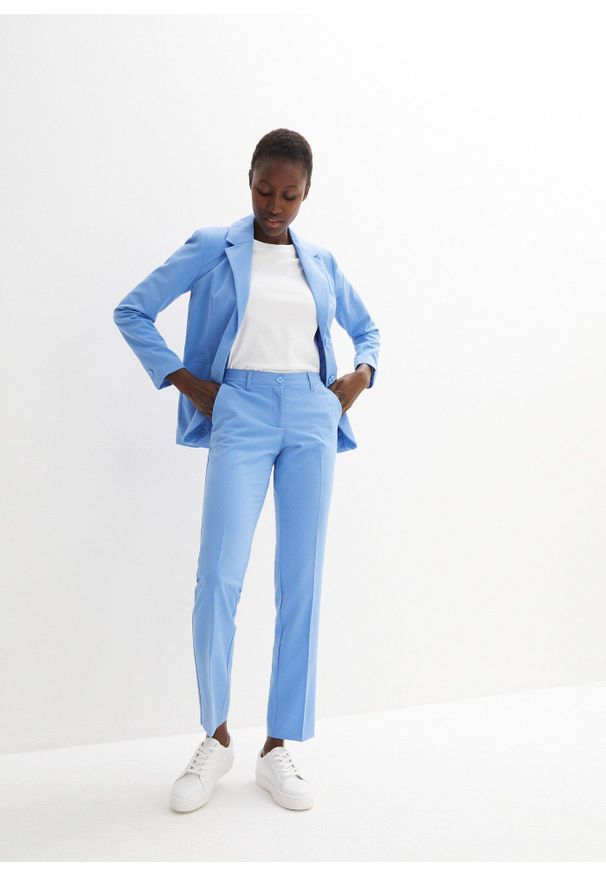 bonprix - Komplet garniturowy (2 cz.). Kolor: niebieski. Materiał: wiskoza. Styl: elegancki, klasyczny