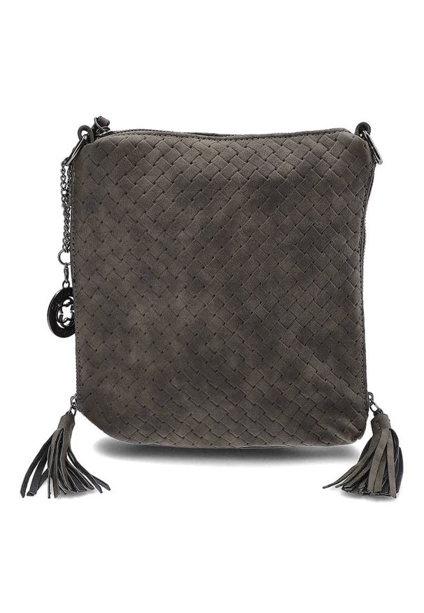 Brązowa Torebka Chantal Firenze Damska Listonoszka. Kolor: brązowy. Wzór: aplikacja. Dodatki: z frędzlami. Materiał: skórzane. Styl: rockowy, boho. Rodzaj torebki: na ramię