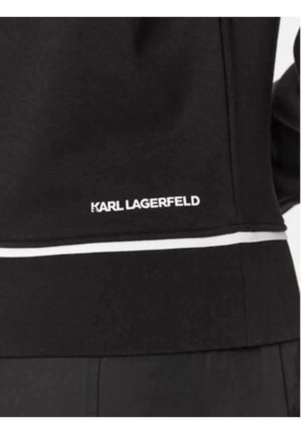 Karl Lagerfeld - KARL LAGERFELD Bluza Ikonik 2.0 235W1816 Czarny Regular Fit. Typ kołnierza: dekolt w karo. Kolor: czarny. Materiał: bawełna