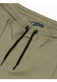 Ombre Clothing - Spodnie męskie joggery - oliwkowe V14 P885 - XXL. Kolor: oliwkowy. Materiał: bawełna, elastan. Styl: klasyczny #4