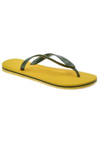 Żółte Japonki Ipanema Modne Obuwie Męskie. Okazja: na spacer, na plażę. Kolor: żółty. Materiał: materiał. Sezon: lato. Styl: wakacyjny #1
