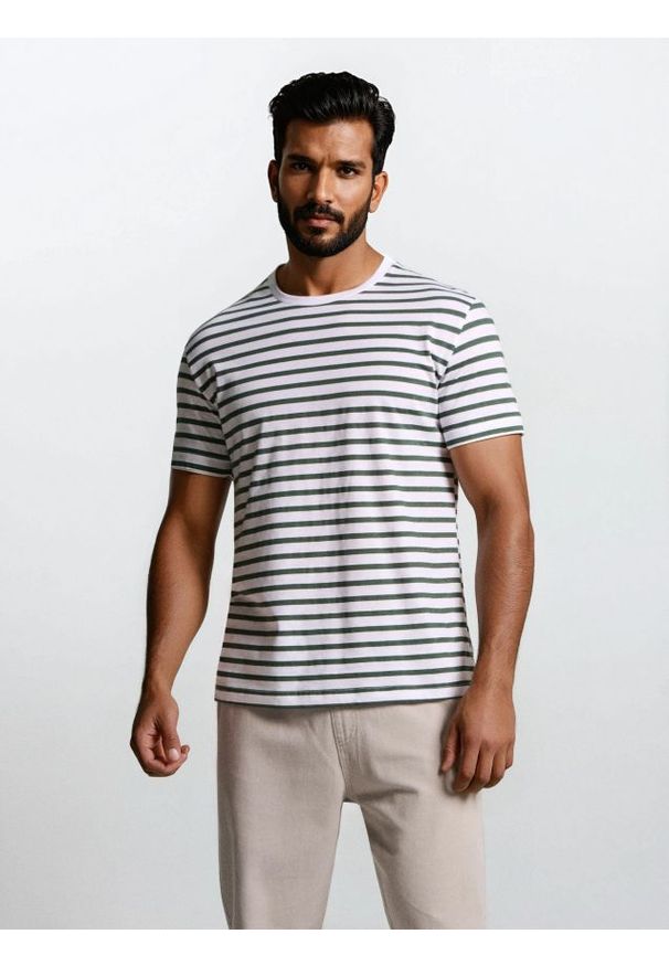 Sinsay - Bawełniana koszulka w paski - Inny. Materiał: bawełna. Wzór: paski