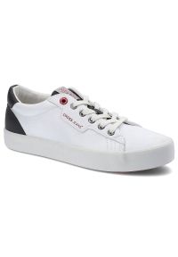 Białe Trampki Cross Jeans Męskie Wygodne Buty. Kolor: biały. Materiał: materiał, skóra ekologiczna, dresówka. Szerokość cholewki: normalna. Styl: klasyczny