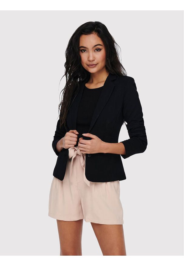 only - ONLY Marynarka Poptrash 15153144 Czarny Regular Fit. Kolor: czarny. Materiał: syntetyk