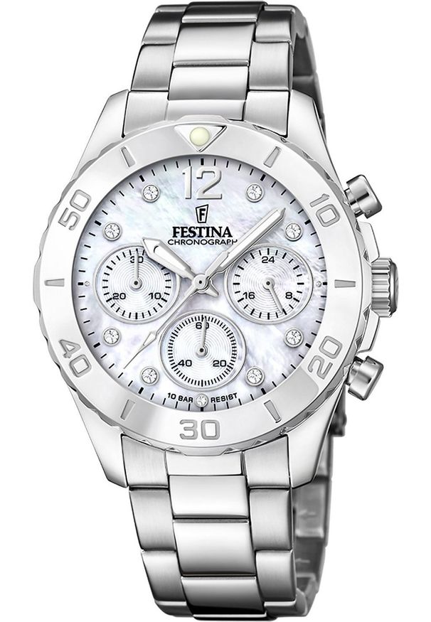 Zegarek Festina Zegarek damski Festina F20603-1 CYRKONIE srebrny. Kolor: srebrny