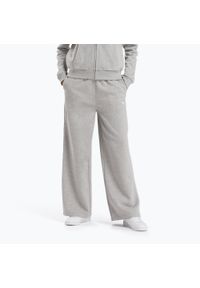 Reebok Fitness - Spodnie damskie Reebok Identity Small Logo Fleece WIde Leg. Kolor: szary. Sport: fitness #1