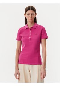 Lacoste Polo PF5462 Różowy Slim Fit. Typ kołnierza: polo. Kolor: różowy. Materiał: bawełna