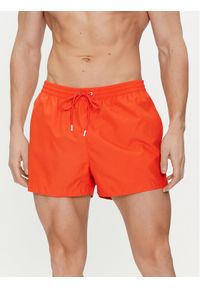 Calvin Klein Swimwear Szorty kąpielowe KM0KM00956 Pomarańczowy Regular Fit. Kolor: pomarańczowy. Materiał: syntetyk