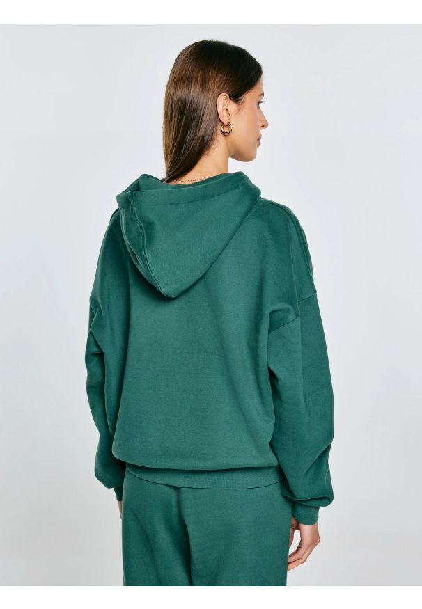 Big-Star - Bluza damska z kapturem zielona Megan 304. Okazja: na co dzień. Typ kołnierza: kaptur. Kolor: zielony. Materiał: dzianina. Wzór: haft. Styl: casual, elegancki