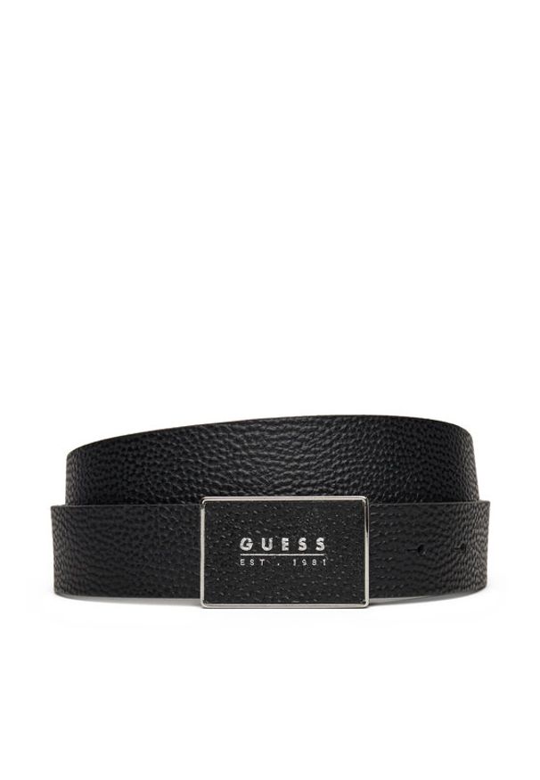 Guess Pasek Męski BMDJTUP5235 Czarny. Kolor: czarny. Materiał: skóra