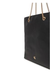 Calvin Klein Torebka Minimal Monogram Chain Tote LV04F3204G Czarny. Kolor: czarny. Materiał: skórzane #3