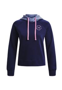 Bluza damska Under Armour Rival Fleece CB Hoodie. Kolor: niebieski, wielokolorowy, różowy. Sport: bieganie #2