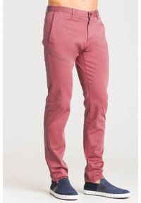 JOOP! Jeans - Różowe chinosy Joop Jeans Steen. Kolor: różowy. Materiał: skóra. Wzór: aplikacja #2