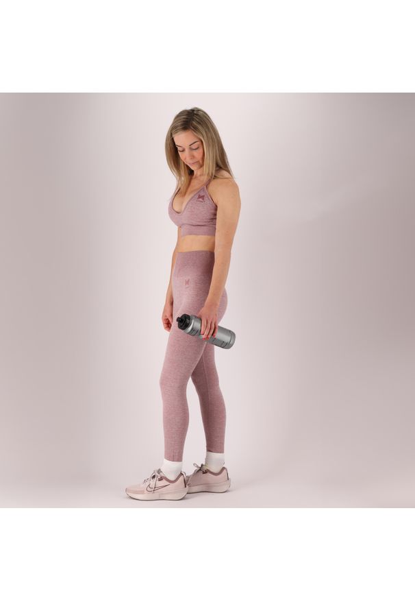 XTREME - Damski zestaw sportowy - Spodenki/Stanik - Różowy. Kolor: różowy. Materiał: poliamid. Sport: fitness