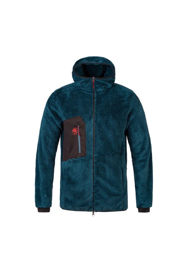 RAFIKI - Polar z kapturem zapinany na zamek Rafiki Hulk. Typ kołnierza: kaptur. Kolor: niebieski. Materiał: polar. Sport: wspinaczka