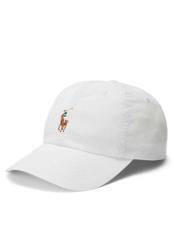 Polo Ralph Lauren Czapka z daszkiem 211954881002 Biały. Kolor: biały. Materiał: materiał, bawełna