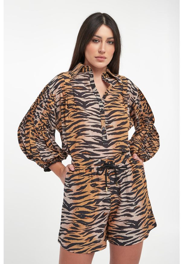 Pinko - Koszula damska ze zwierzęcym wzorem Darcey PINKO. Wzór: motyw zwierzęcy