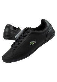 Buty Lacoste Chaymon M 4302H czarne. Okazja: na co dzień. Kolor: czarny. Materiał: materiał, skóra ekologiczna. Szerokość cholewki: normalna