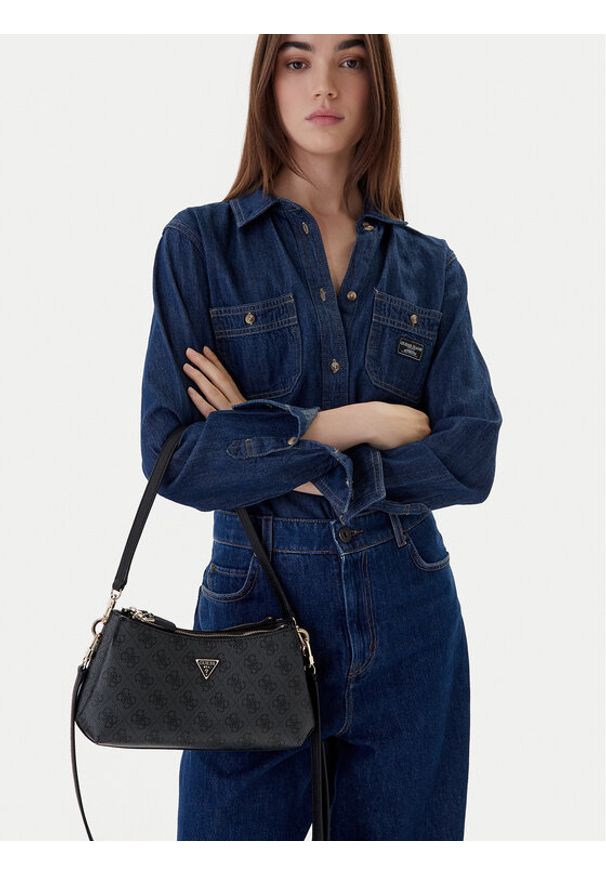 Guess Torebka Noelle II Mini HWBG96 72730 Szary. Kolor: szary. Materiał: skórzane