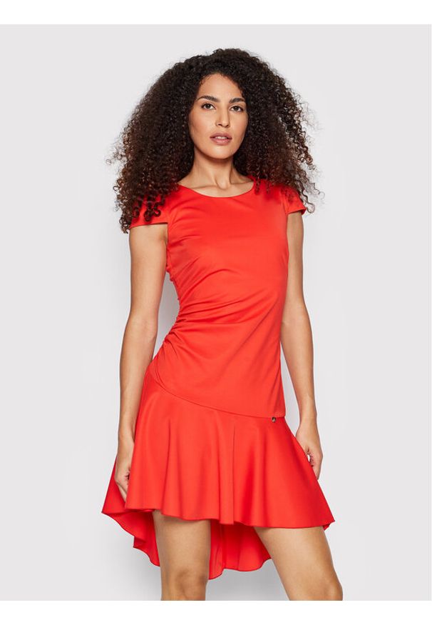 Rinascimento Sukienka koktajlowa CFC0107564003 Czerwony Slim Fit. Kolor: czerwony. Materiał: syntetyk. Styl: wizytowy