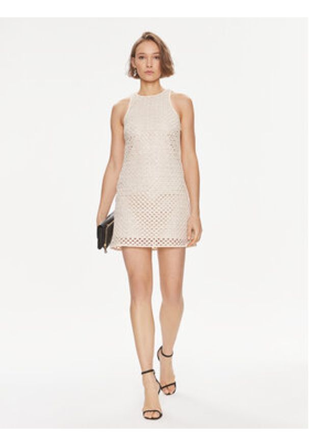 TwinSet - TWINSET Sukienka koktajlowa 241TP2440 Beżowy Regular Fit. Kolor: beżowy. Materiał: syntetyk. Styl: wizytowy