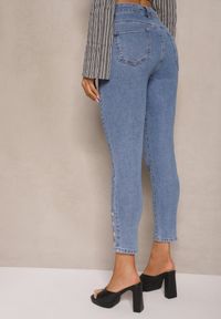 Renee - Niebieskie Jeansy Skinny High Waist Seporie. Stan: podwyższony. Kolor: niebieski. Wzór: aplikacja. Styl: elegancki