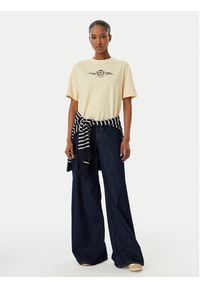 TOMMY HILFIGER - Tommy Hilfiger T-Shirt Crest WW0WW48713 Kremowy Relaxed Fit. Kolor: kremowy. Materiał: bawełna #4