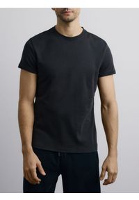 Reserved - T-shirt slim fit - ciemnoszary. Kolor: szary. Materiał: dzianina, bawełna #1