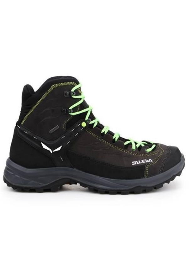 Buty trekkingowe męskie Salewa MS Hike Trainer Mid Gtx czarne,szare,brązowe. Wysokość cholewki: za kostkę. Zapięcie: sznurówki. Kolor: wielokolorowy, szary, czarny, brązowy