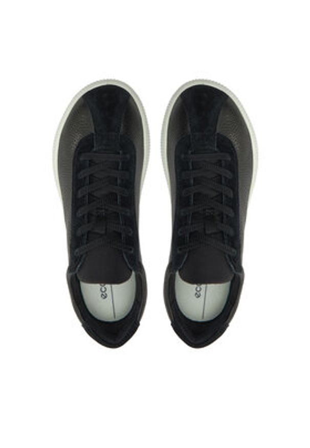ecco - ECCO Sneakersy Soft Zero W 22025351052 Czarny. Kolor: czarny. Materiał: zamsz, skóra