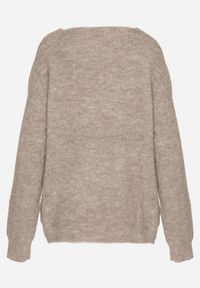 Born2be - Brązowy Sweter z Dodatkiem Wełny i Trójkątnym Dekoltem Esmina. Okazja: na co dzień. Kolor: brązowy. Materiał: wełna. Styl: elegancki, casual, klasyczny #5