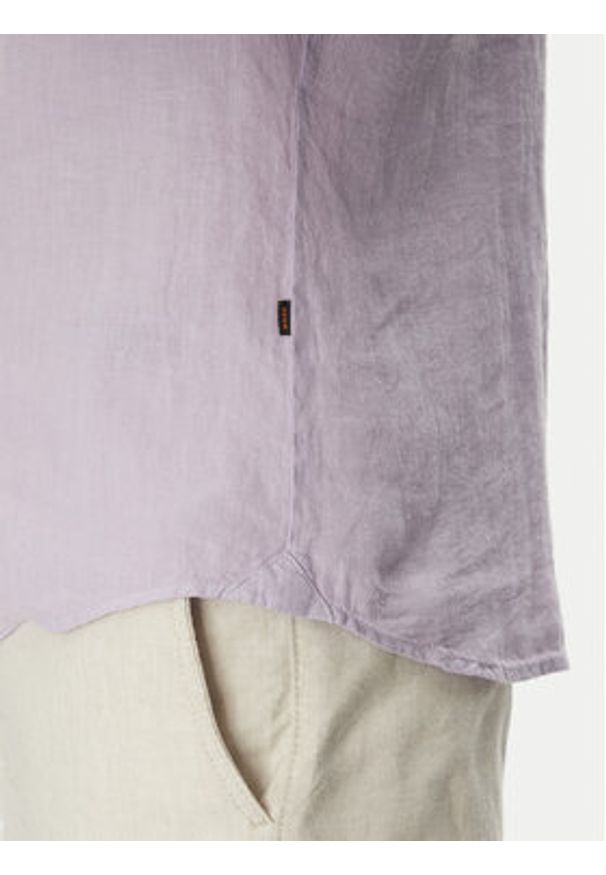 BOSS Koszula 50537382 Fioletowy Regular Fit. Kolor: fioletowy. Materiał: len