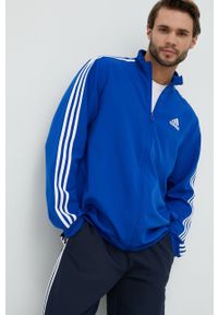 adidas Performance dres sportowy. Kolor: niebieski. Materiał: dresówka. Sport: fitness #6