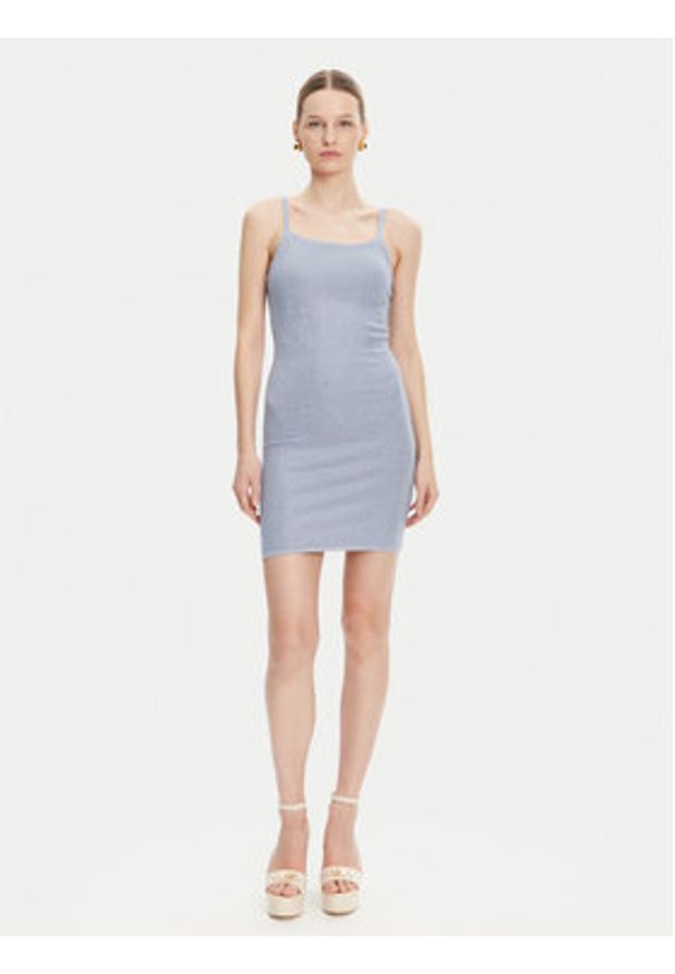 Guess Sukienka dzianinowa W5GK45 Z3MN2 Niebieski Regular Fit. Kolor: niebieski. Materiał: syntetyk