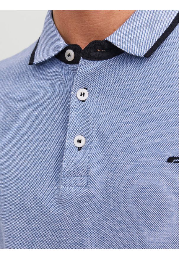 Jack & Jones Polo Paulos 12136668 Niebieski Slim Fit. Typ kołnierza: polo. Kolor: niebieski. Materiał: bawełna