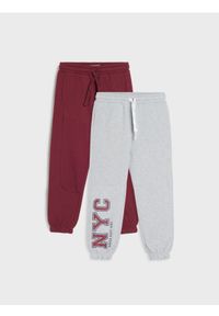 Sinsay - Spodnie dresowe 2 pack - szary. Kolor: szary. Materiał: dresówka