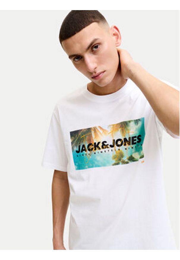 Jack & Jones T-Shirt Indiana Tee 12288112 Biały Regular Fit. Kolor: biały. Materiał: bawełna