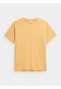 outhorn - T-shirt oversize z nadrukiem męski Outhorn - złoty. Okazja: na co dzień. Kolor: żółty. Materiał: bawełna, jersey. Wzór: nadruk. Styl: casual