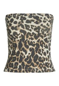 JJXX Top Fiona 12280486 Brązowy Slim Fit. Kolor: brązowy. Materiał: bawełna #7