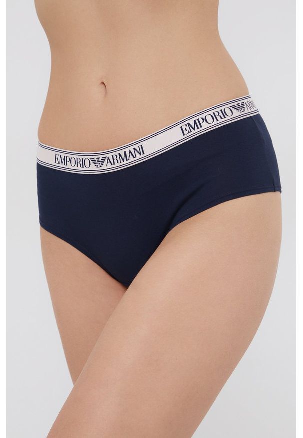 Emporio Armani Underwear Figi kolor granatowy. Kolor: niebieski. Materiał: materiał