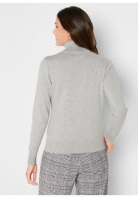 Sweter z golfem bonprix jasnoszary melanż. Typ kołnierza: golf. Kolor: szary. Wzór: melanż #6