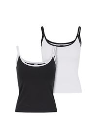 Damski tank top Urban Classics Contrast Basic (x2). Okazja: na co dzień. Kolor: czarny, wielokolorowy, biały. Styl: casual, elegancki #1