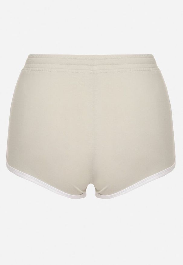 Born2be - Jasnozielone Dresowe Szorty z Bawełny Ozdobione Lamówką Liravonneae. Okazja: na co dzień. Kolor: zielony. Materiał: bawełna, dresówka. Wzór: aplikacja. Styl: casual, sportowy