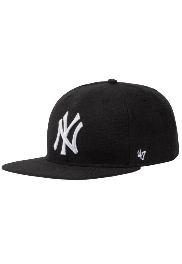 Czapka z daszkiem męska 47 Brand MLB New York Yankees No Shot Cap. Kolor: czarny. Materiał: akryl, wełna