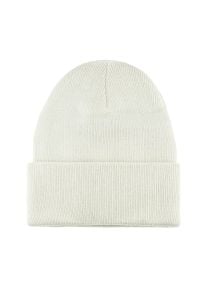 Czapka Zimowa Kremowa Beanie, Odwijana, Męska -EM Men's Accessories- Jednokolorowa. Kolor: brązowy, beżowy, wielokolorowy. Materiał: akryl. Sezon: zima #2