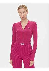 Guess Bluza V4RP01 Z3CC0 Różowy Slim Fit. Kolor: różowy. Materiał: syntetyk #1
